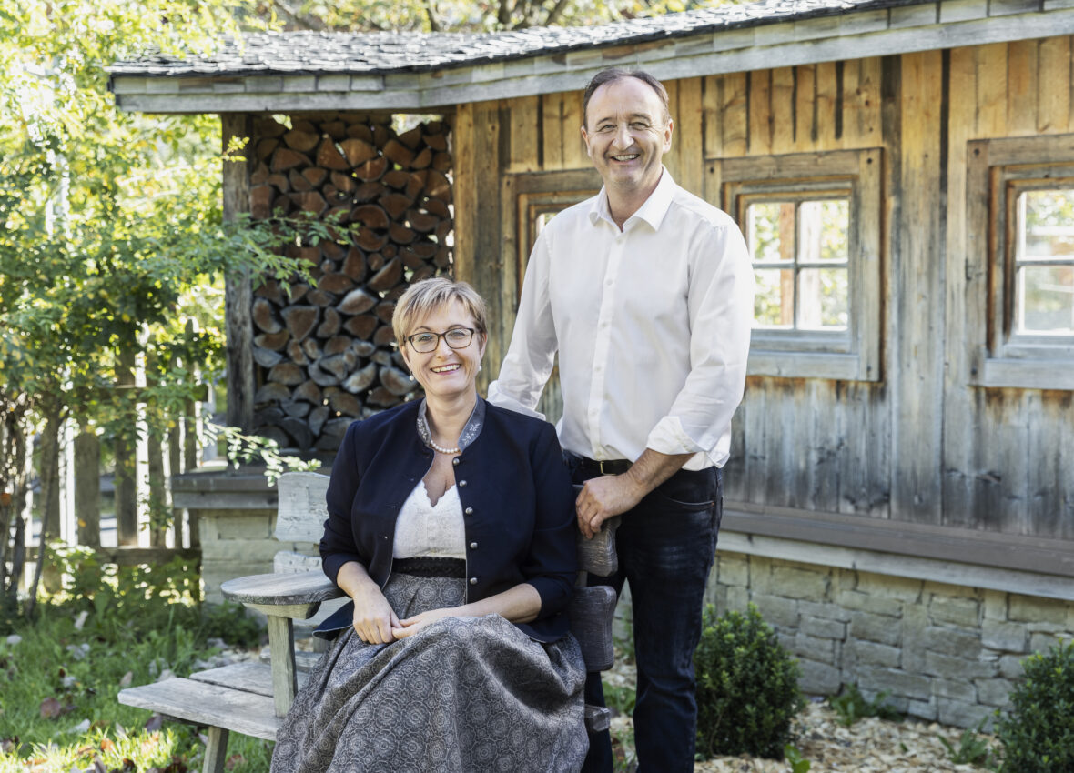 Europe, Austria, Grossarl, Feriendorf Holzlebn Gastgeber Irene und Sepp